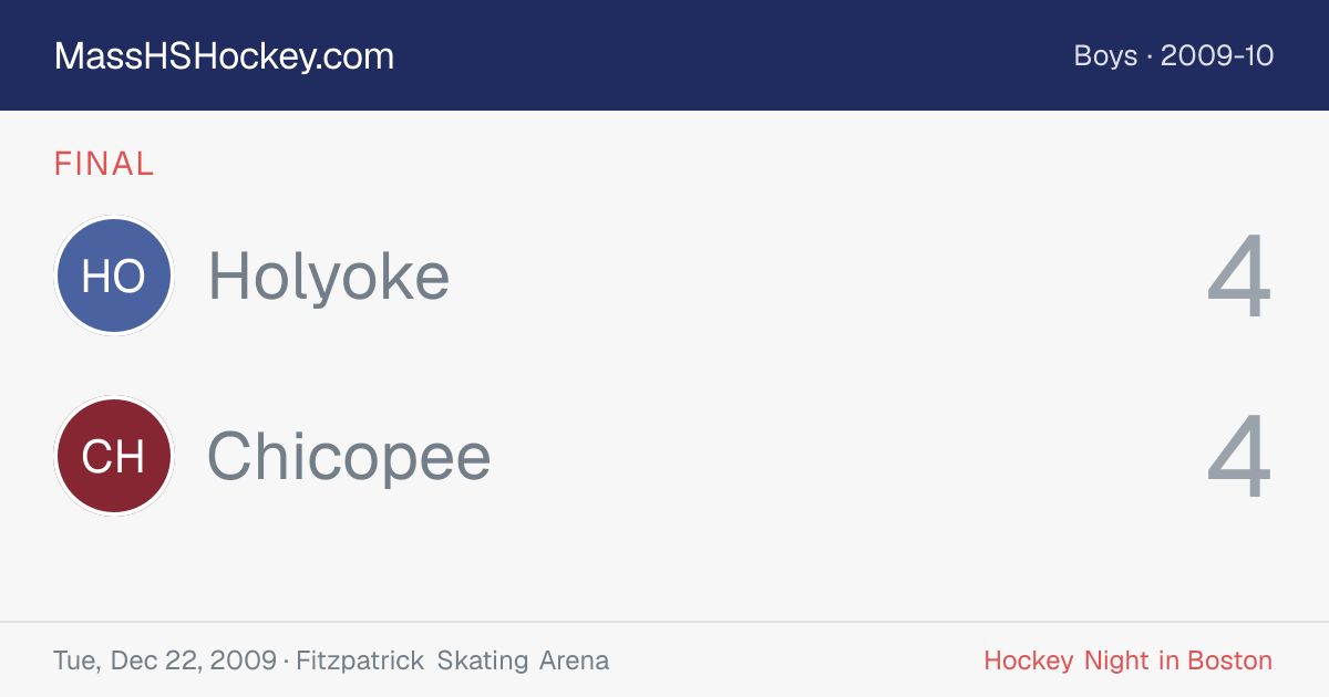 Holyoke at Chicopee score card