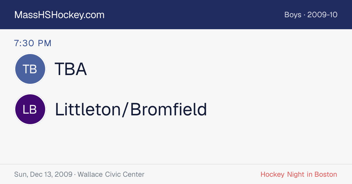 TBA at Littleton/Bromfield score card