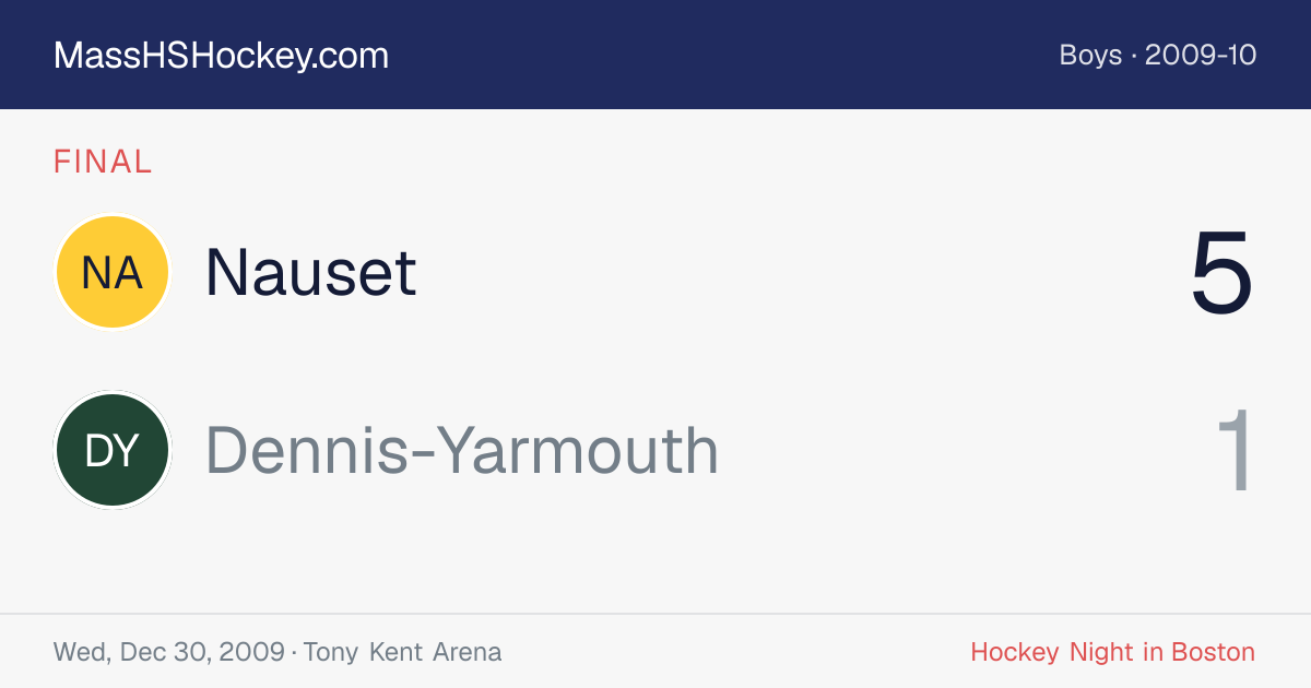 Nauset at Dennis-Yarmouth score card