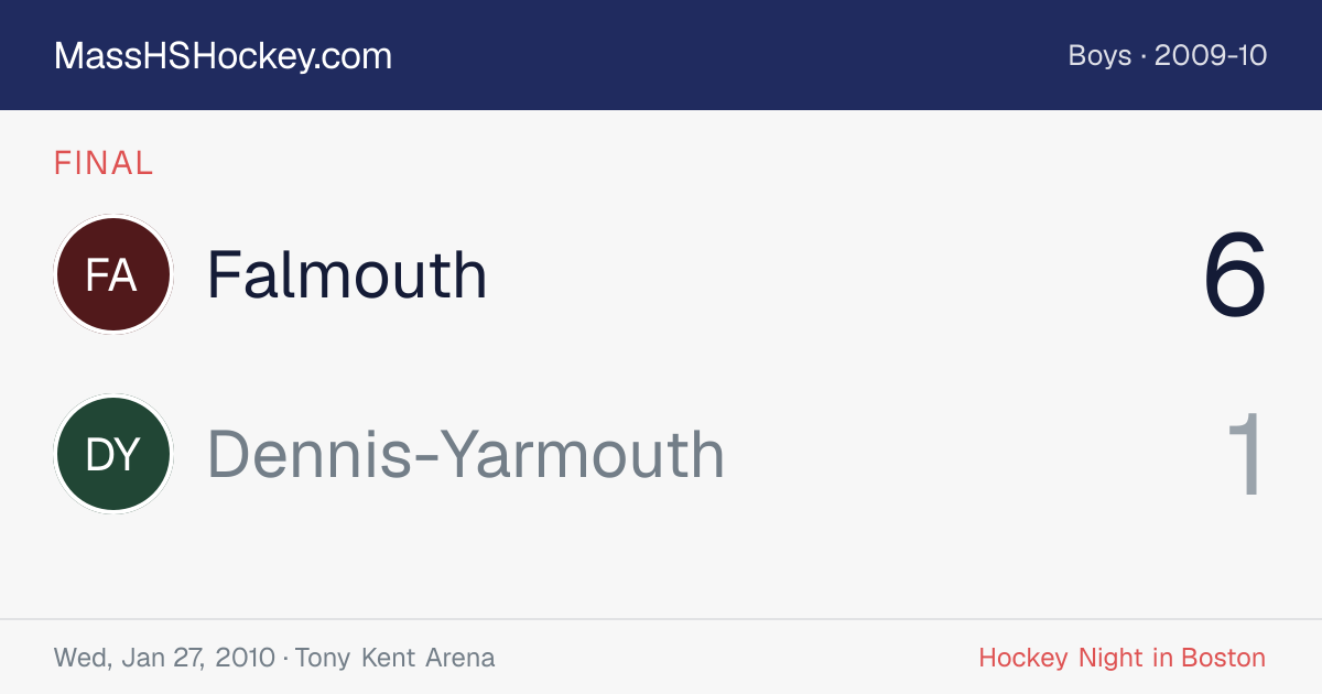 Falmouth at Dennis-Yarmouth score card