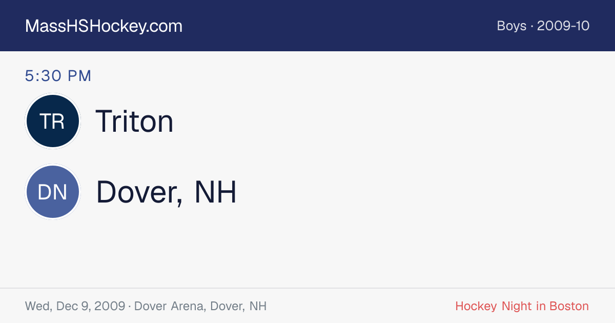 Triton at Dover, NH score card