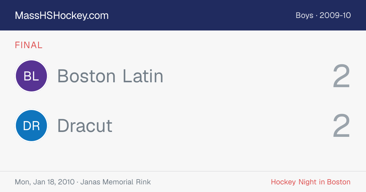 Boston Latin at Dracut score card