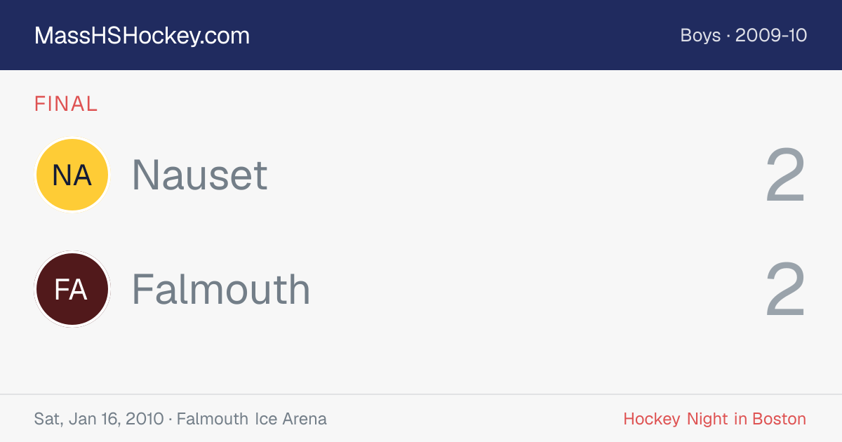 Nauset at Falmouth score card
