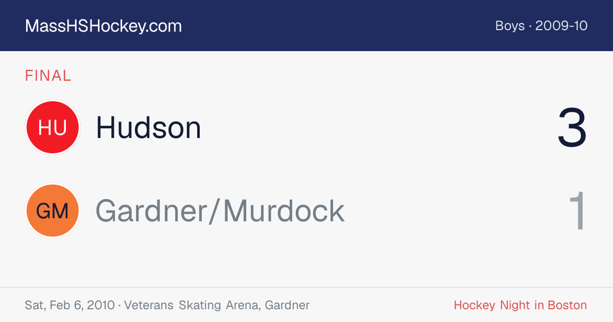 Hudson at Gardner/Murdock score card