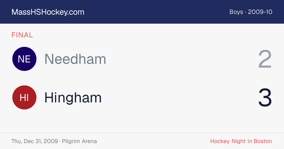 Needham at Hingham score card