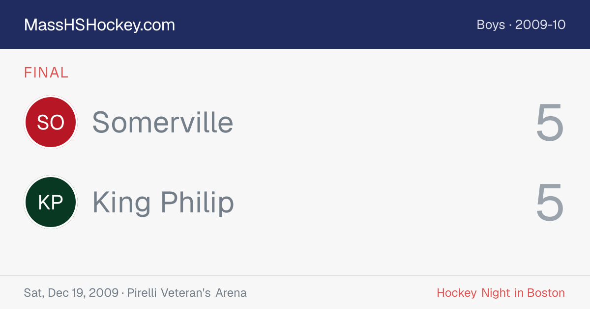 Somerville at King Philip score card