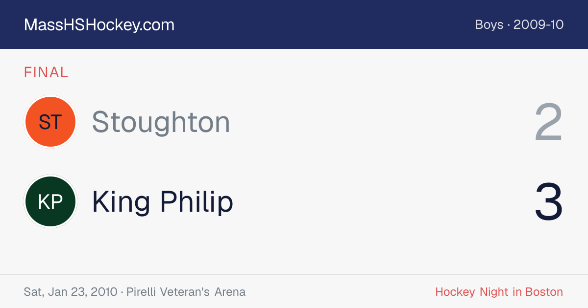 Stoughton at King Philip score card