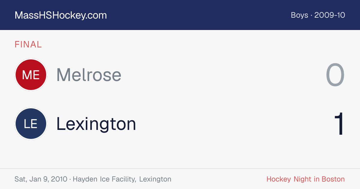 Melrose at Lexington score card
