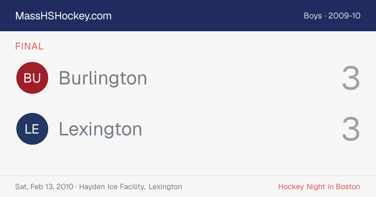 Burlington at Lexington score card