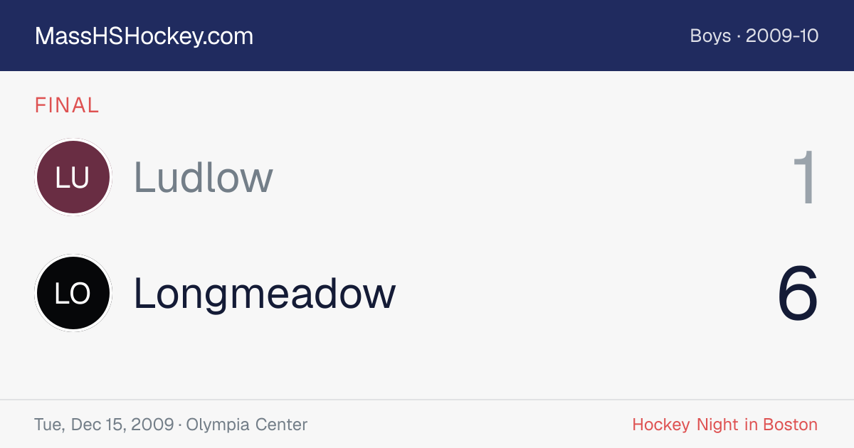 Ludlow at Longmeadow score card