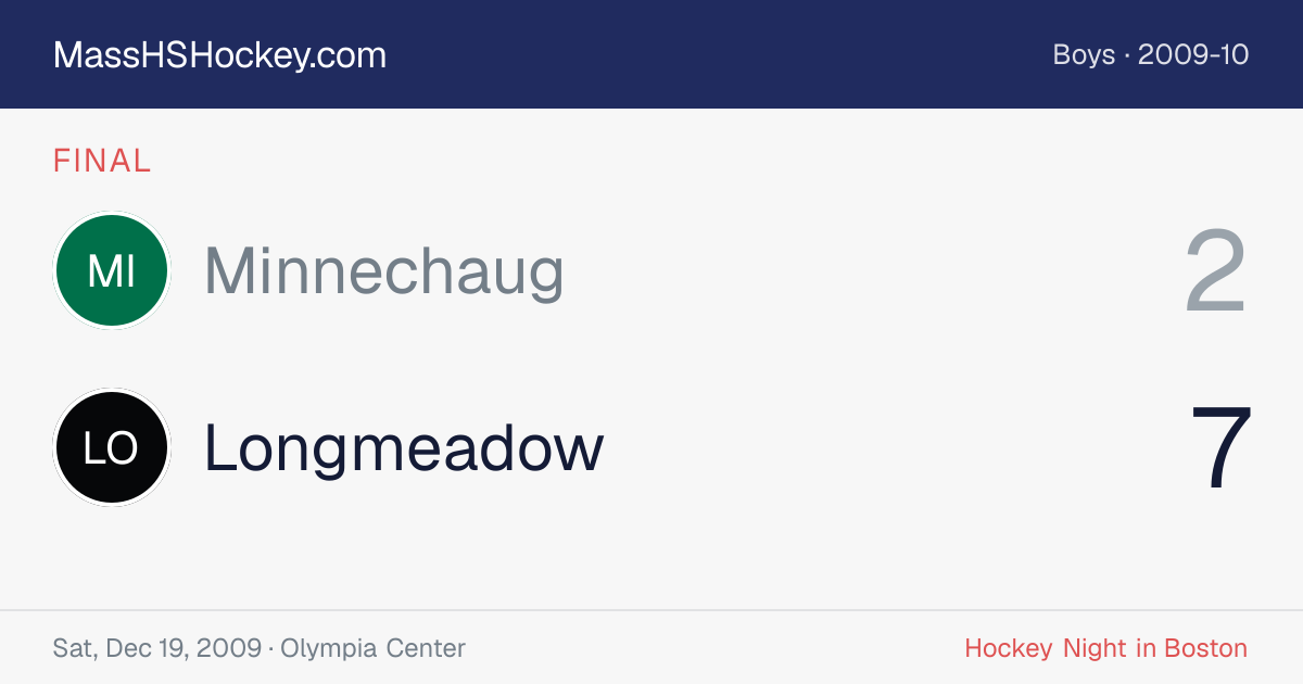 Minnechaug at Longmeadow score card