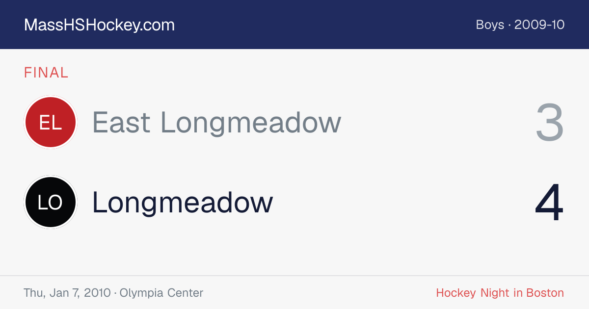 East Longmeadow at Longmeadow score card