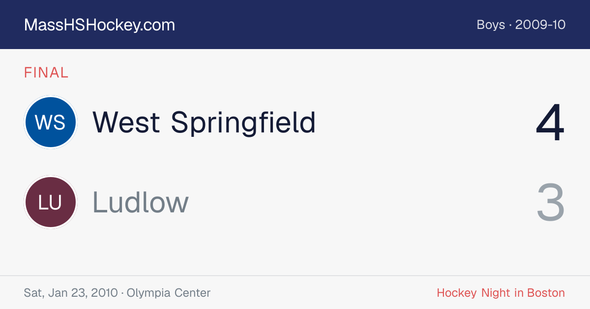 West Springfield at Ludlow score card