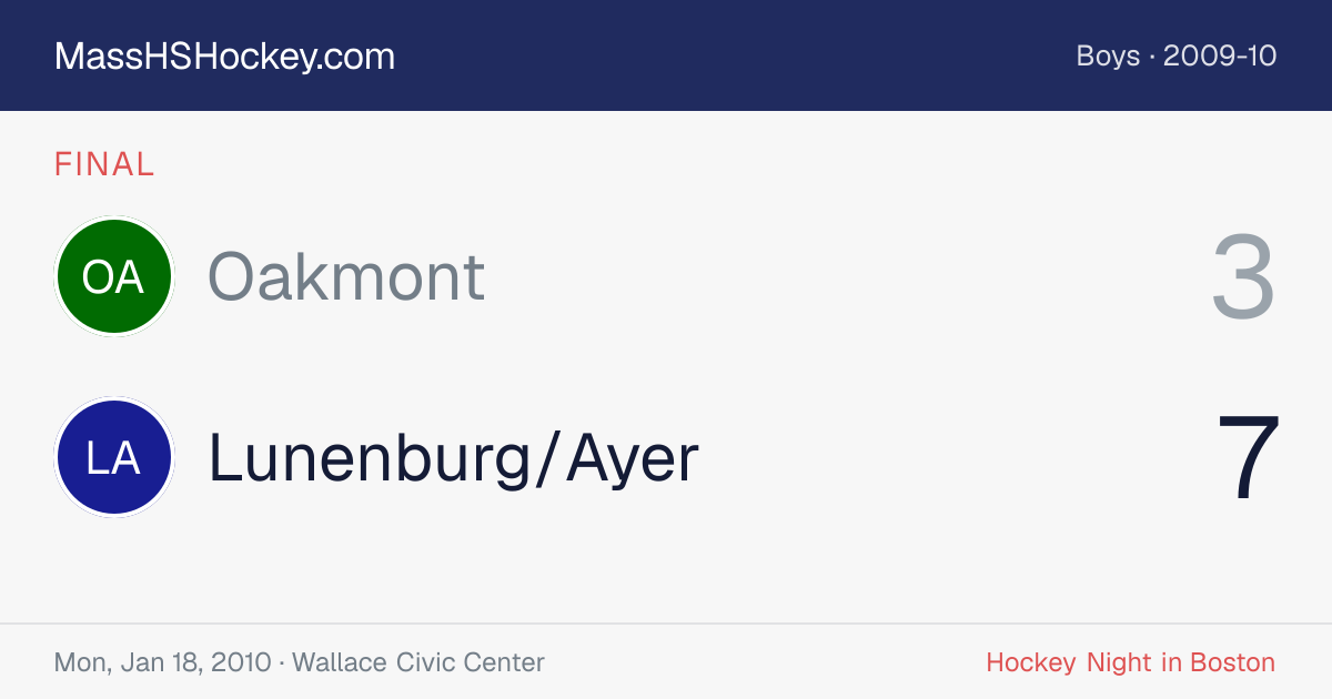 Oakmont at Lunenburg/Ayer score card