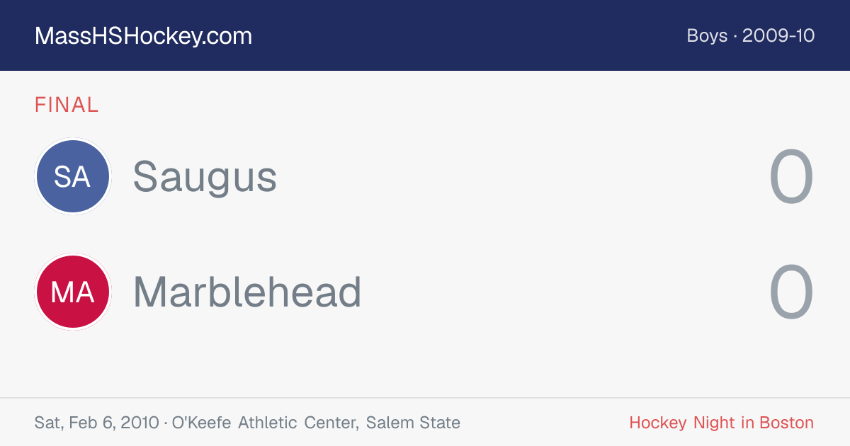 Saugus at Marblehead score card