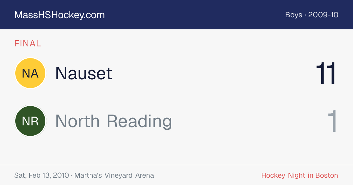 Nauset at North Reading score card