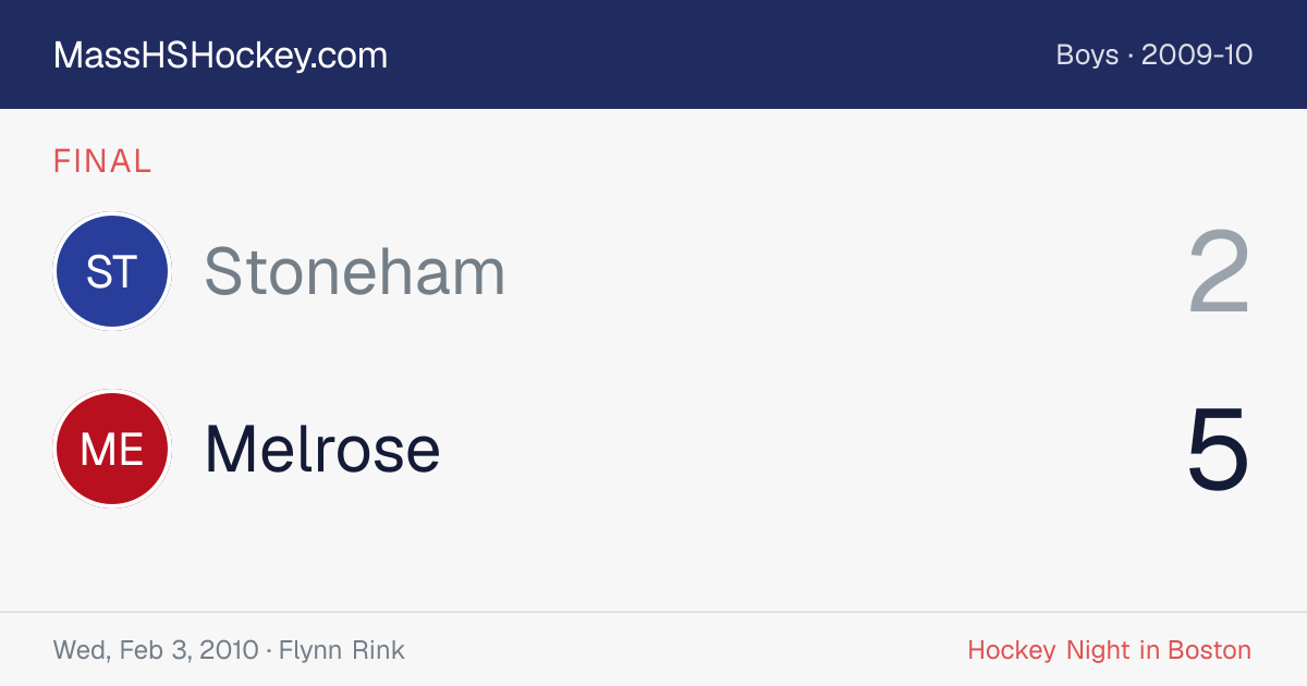 Stoneham at Melrose score card