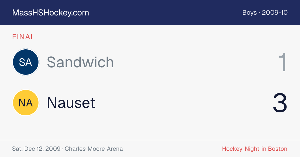 Sandwich at Nauset score card