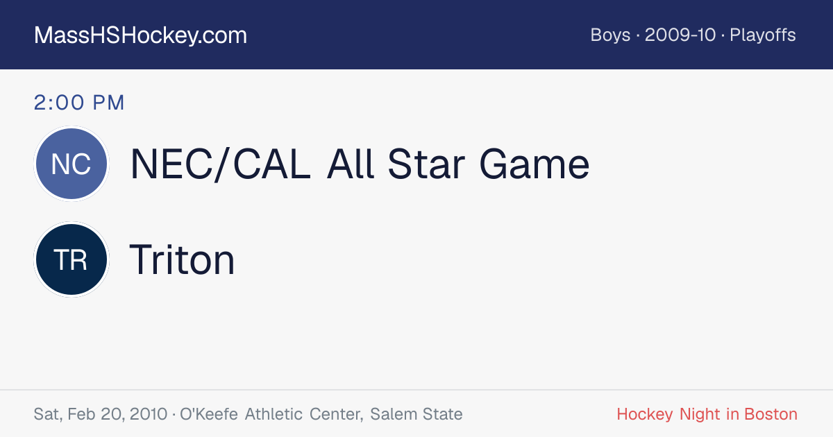 NEC/CAL All Star Game at Triton score card