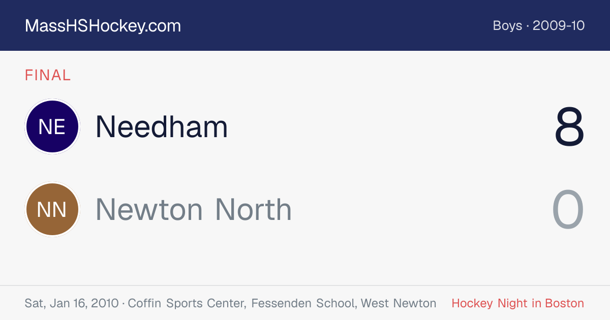 Needham at Newton North score card