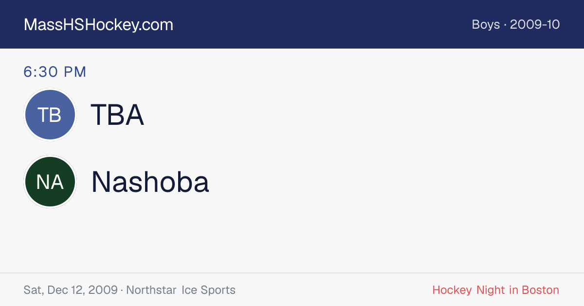 TBA at Nashoba score card