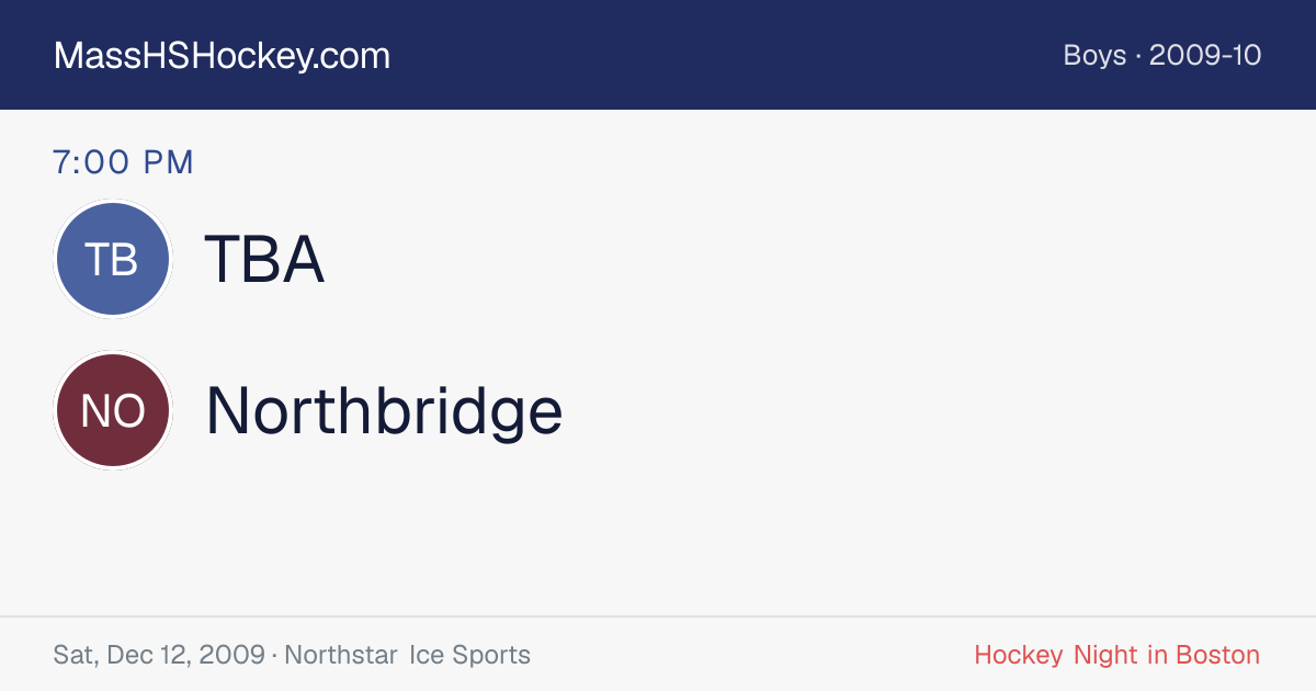 TBA at Northbridge score card