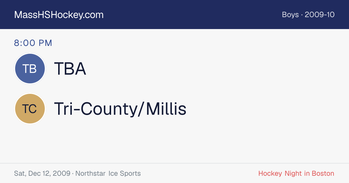 TBA at Tri-County/Millis score card
