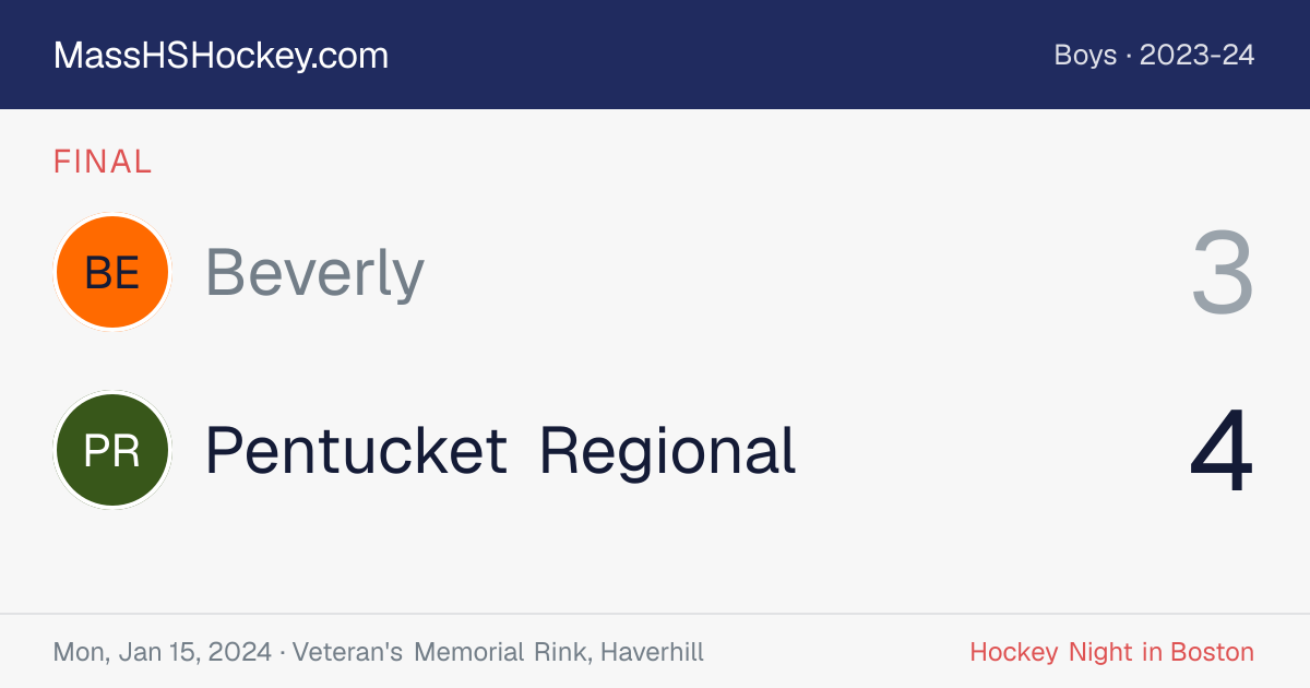 Beverly at Pentucket Regional score card
