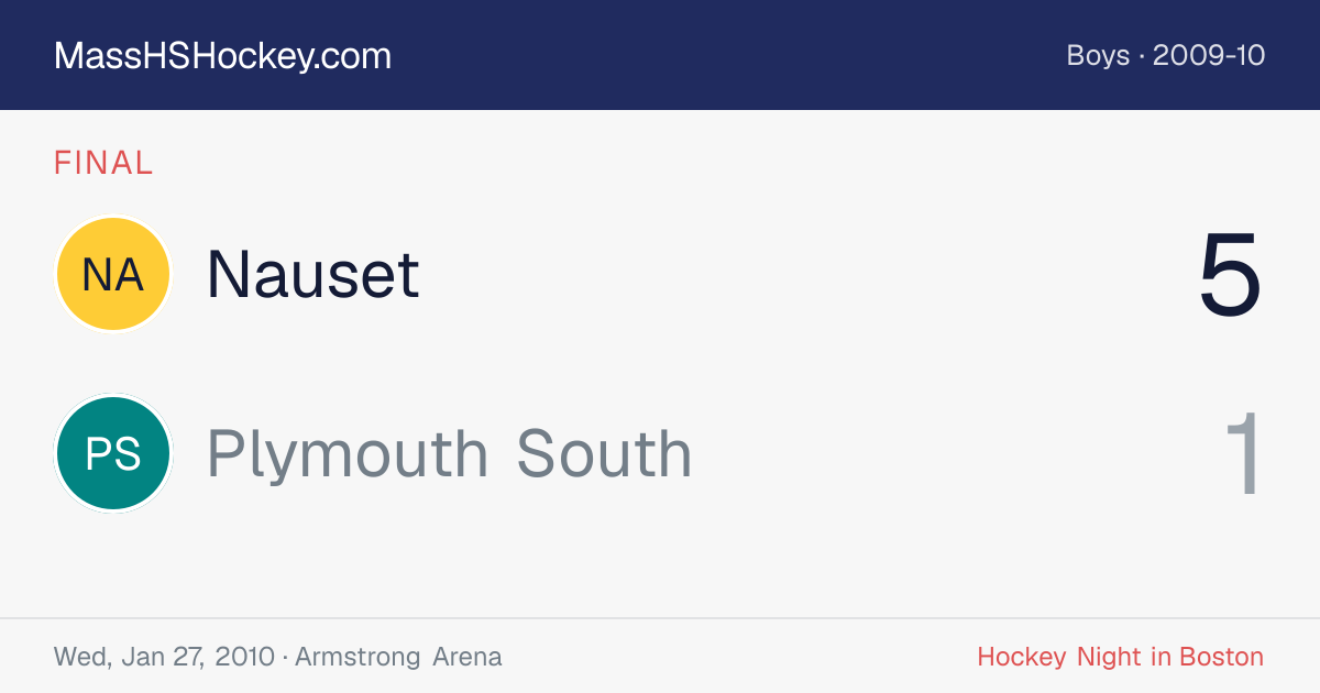 Nauset at Plymouth South score card