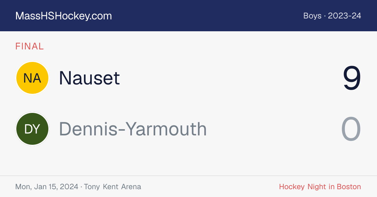 Nauset at Dennis-Yarmouth score card