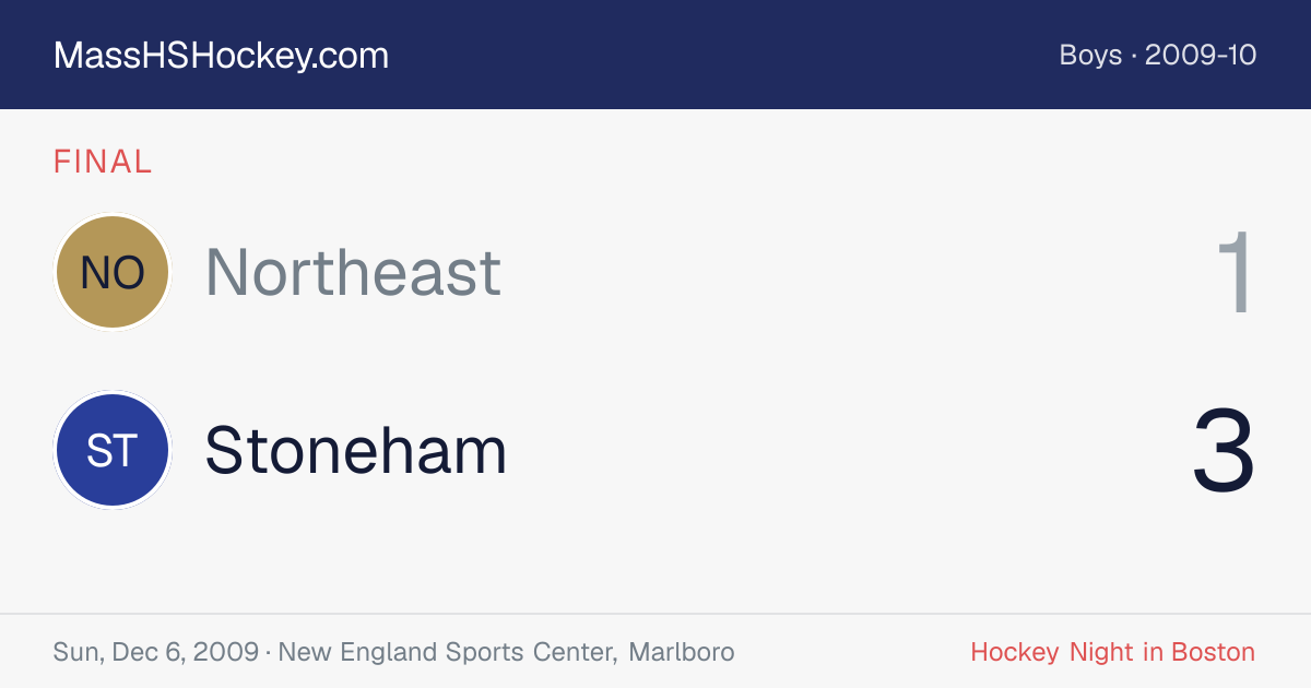 Northeast at Stoneham score card