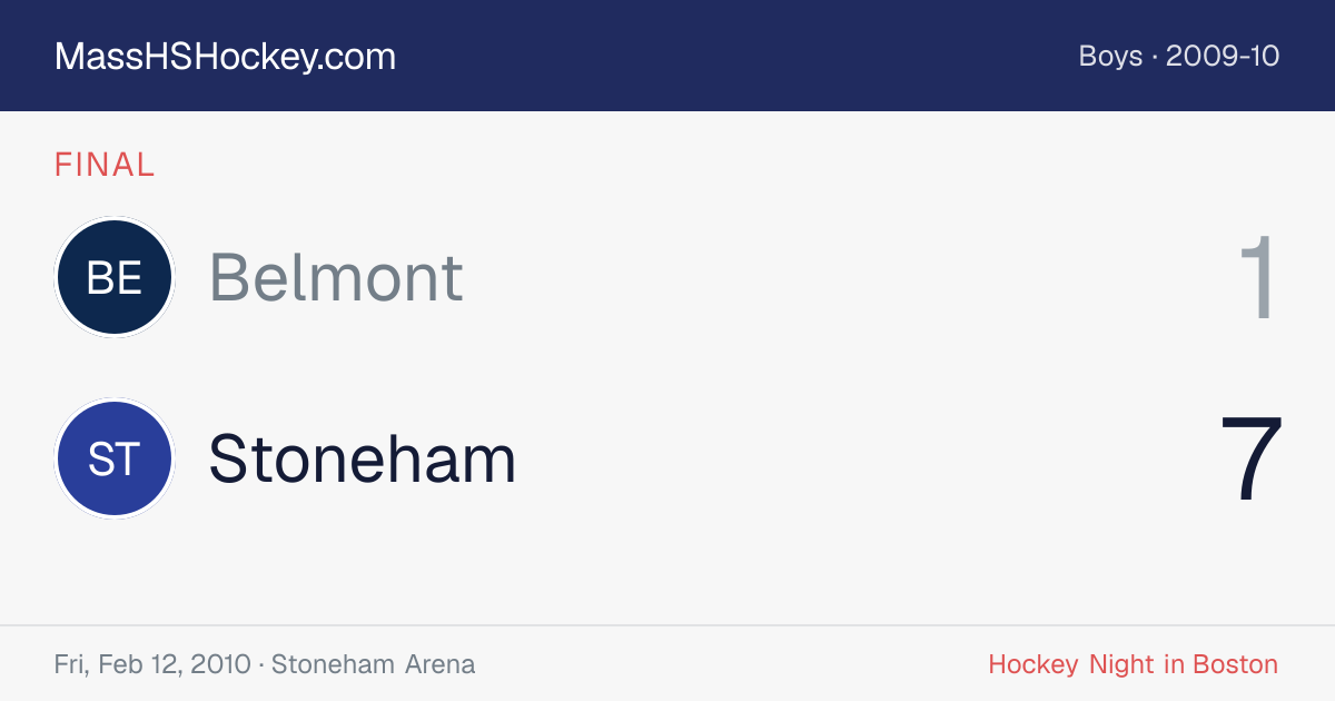 Belmont at Stoneham score card