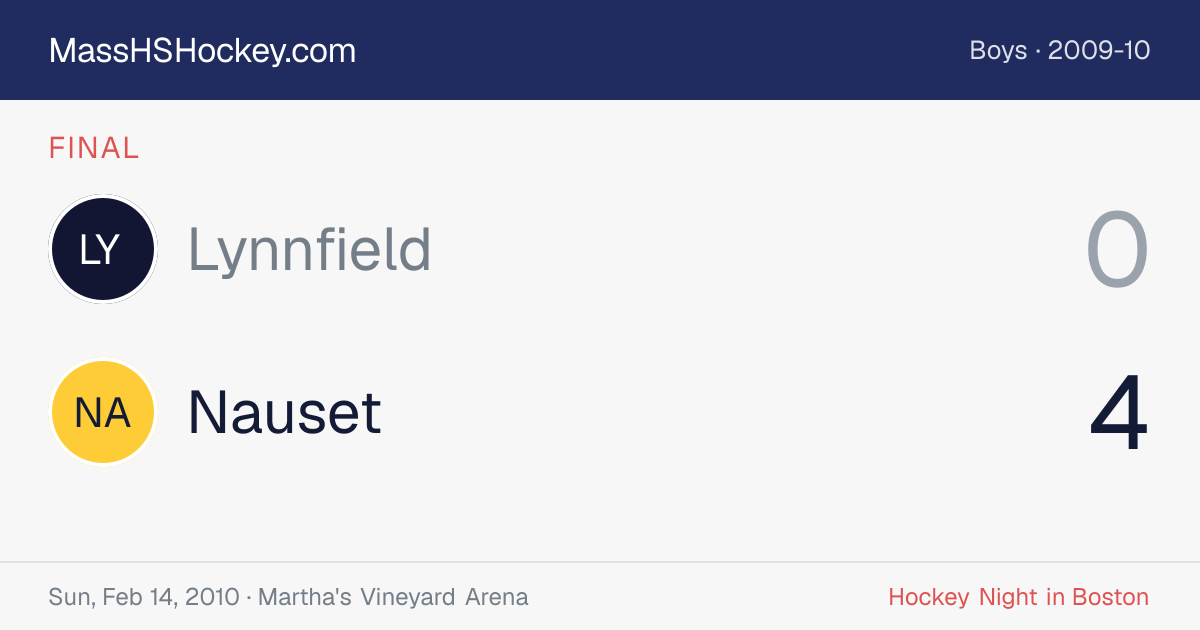Lynnfield at Nauset score card