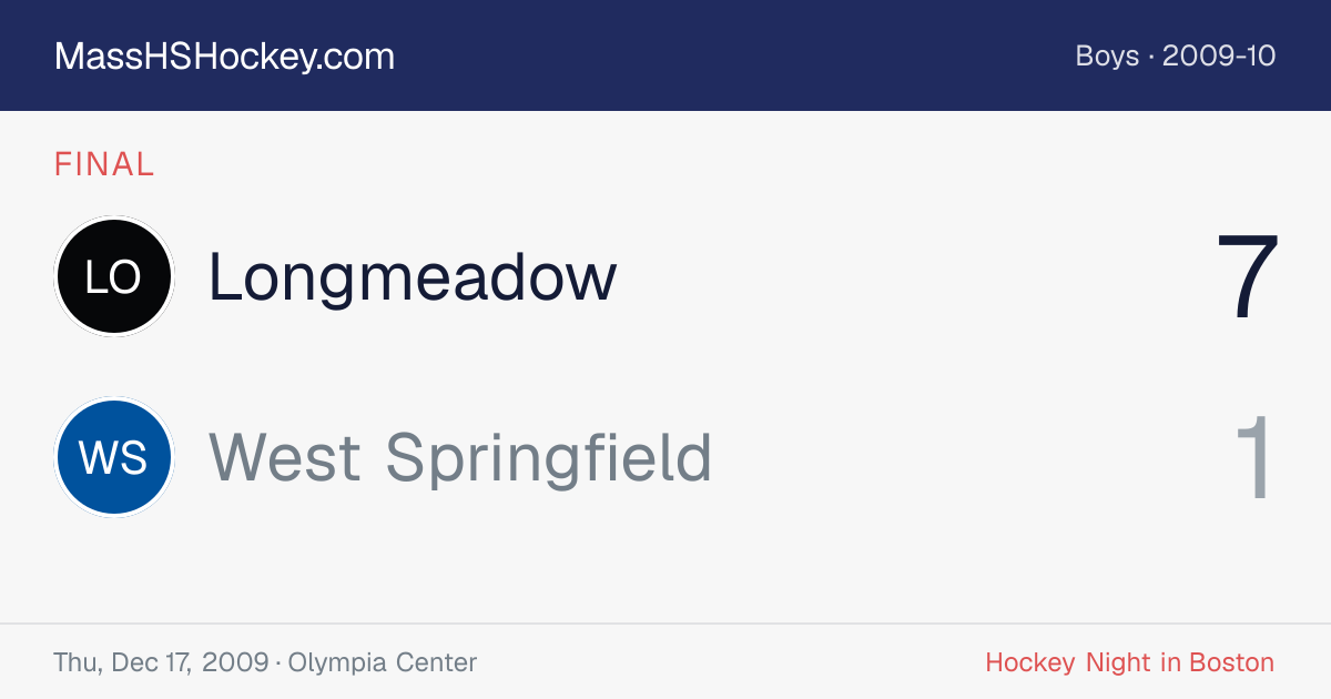 Longmeadow at West Springfield score card