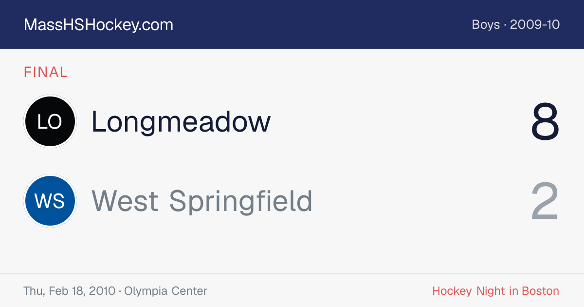 Longmeadow at West Springfield score card