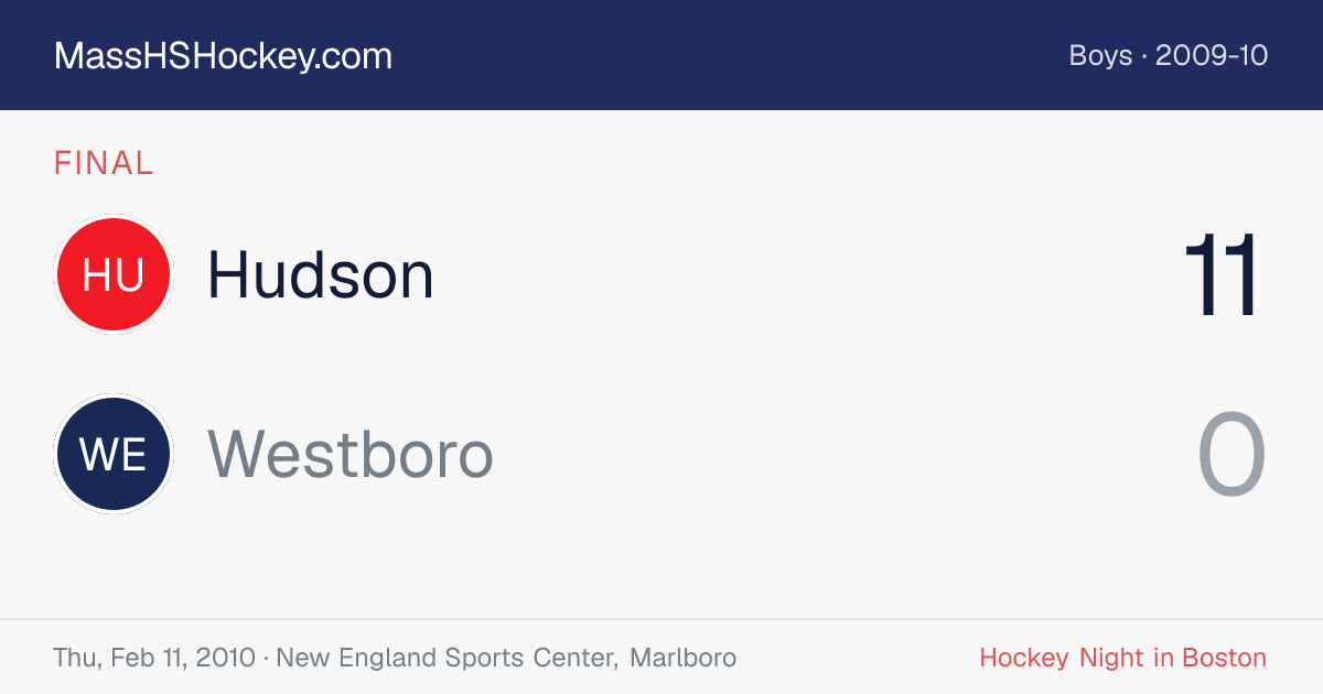 Hudson at Westboro score card