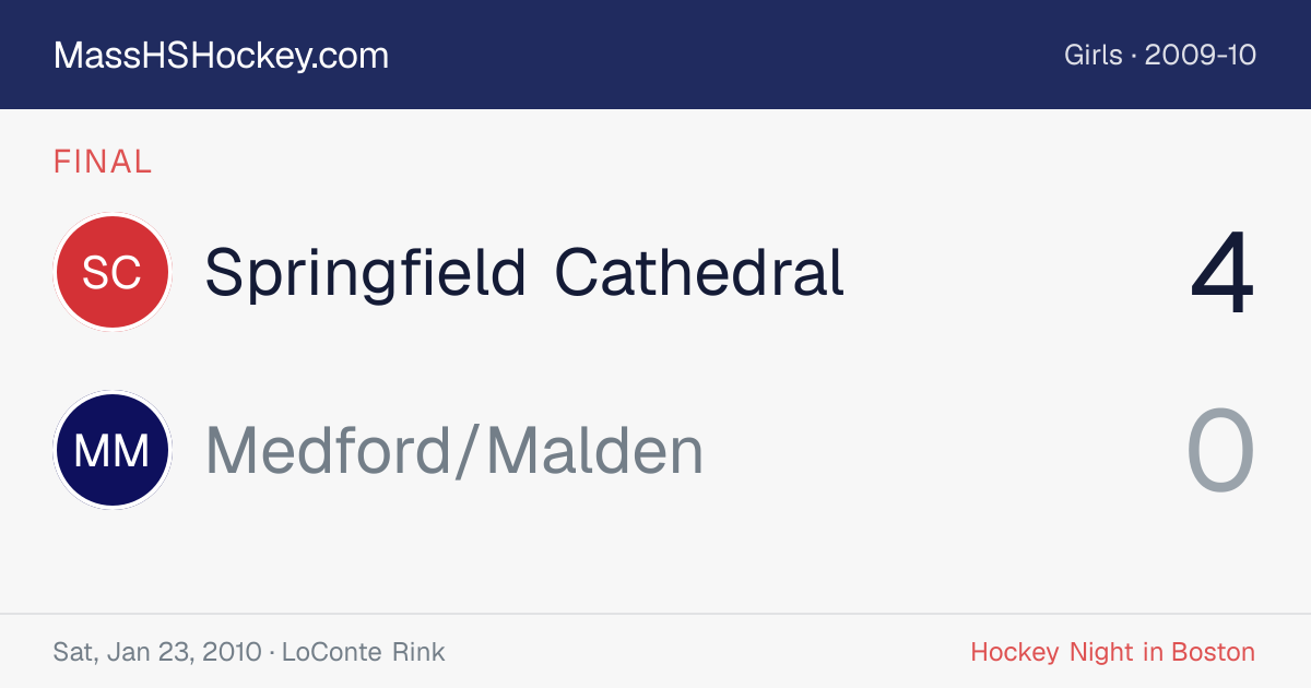 Springfield Cathedral at Medford/Malden score card