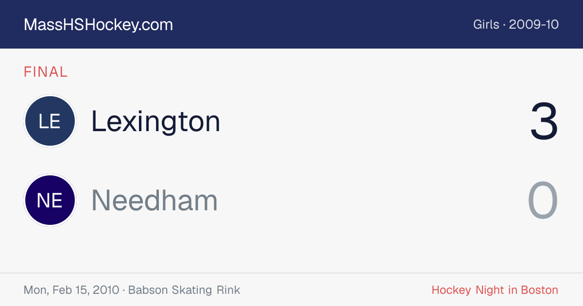 Lexington at Needham score card