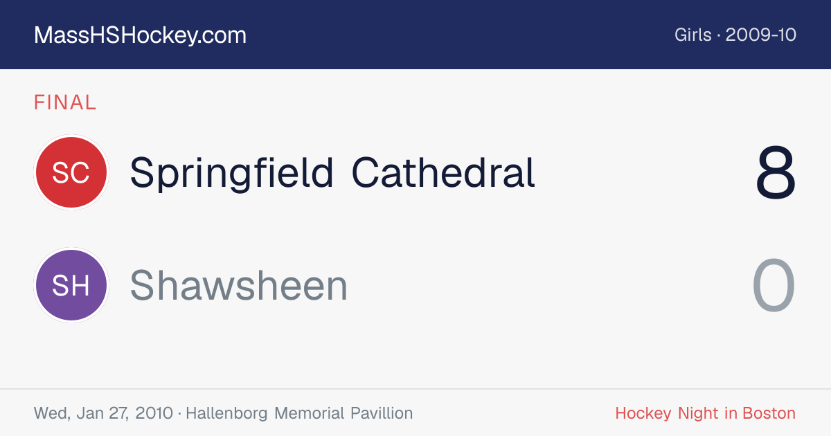 Springfield Cathedral at Shawsheen score card