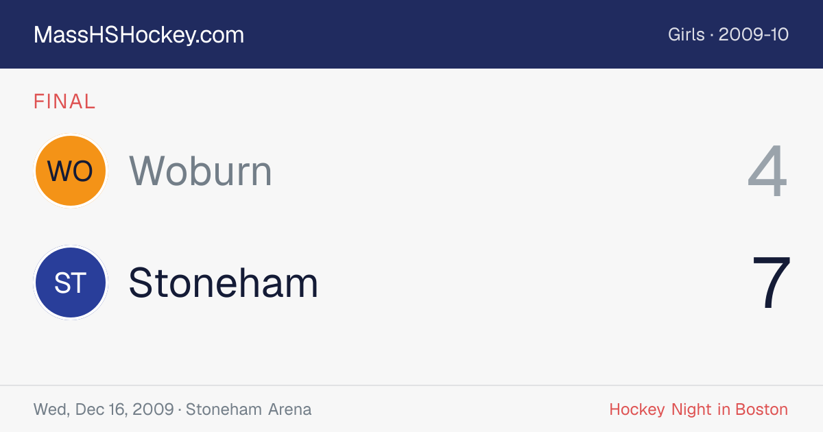 Woburn at Stoneham score card