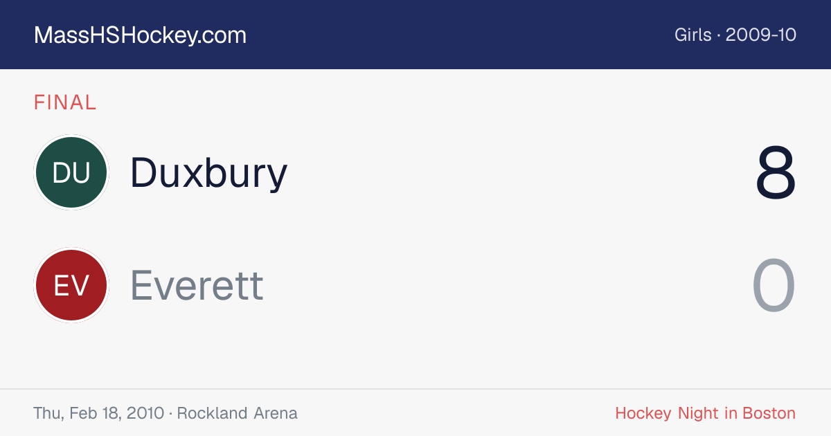 Duxbury at Everett score card