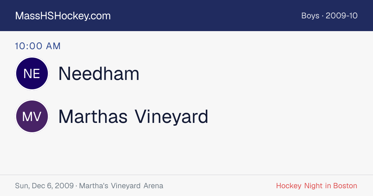Needham at Marthas Vineyard score card
