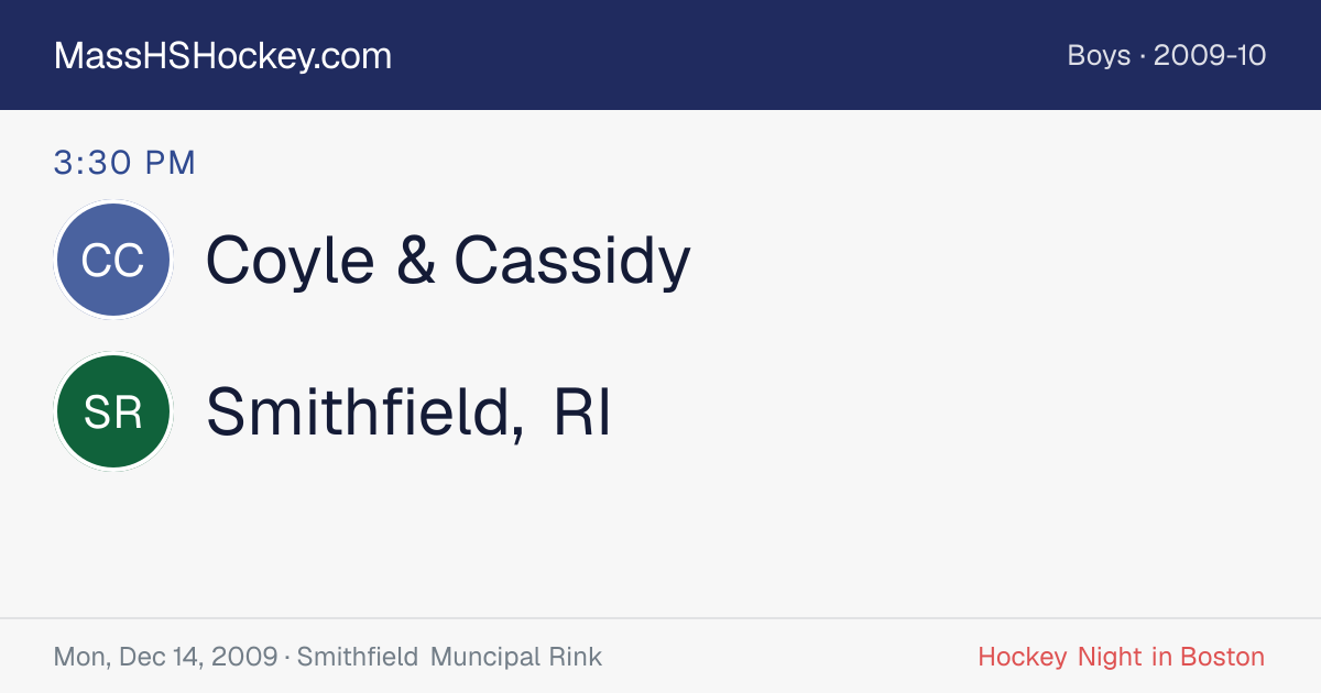 Coyle & Cassidy at Smithfield, RI score card