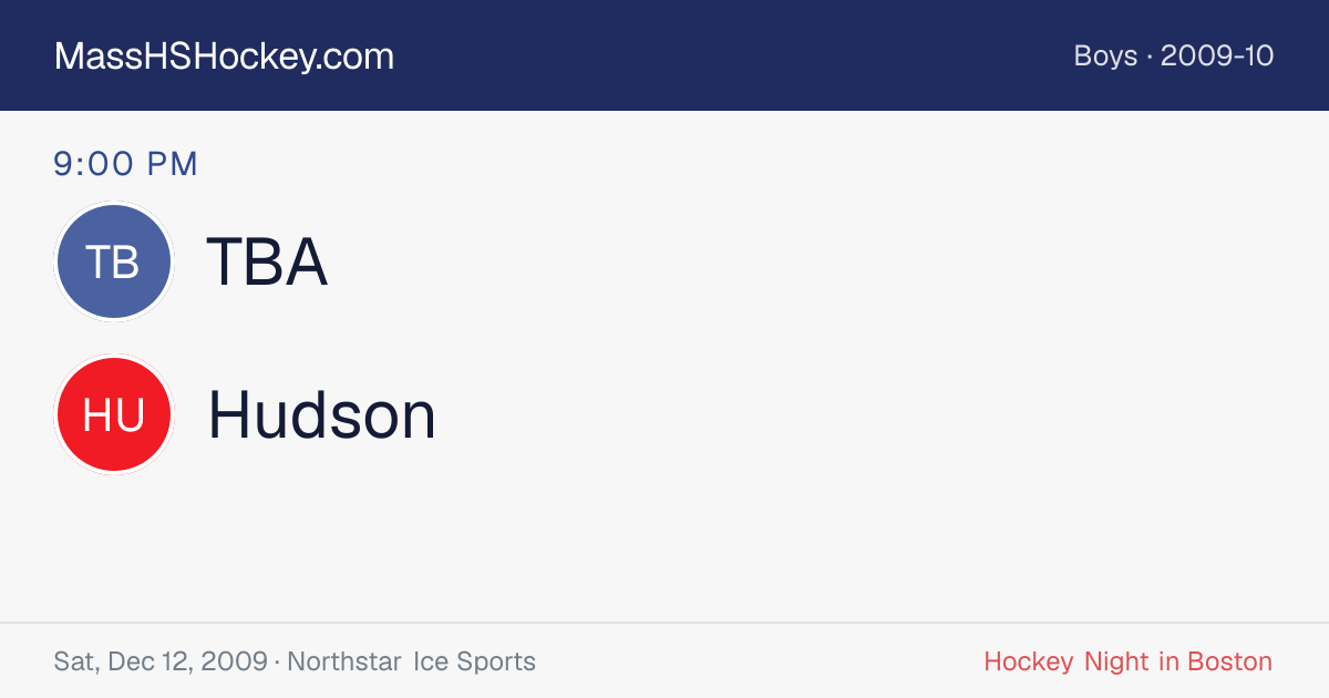 TBA at Hudson score card