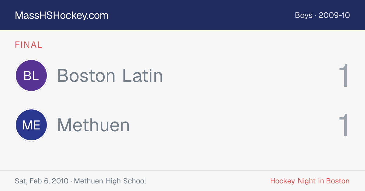 Boston Latin at Methuen score card