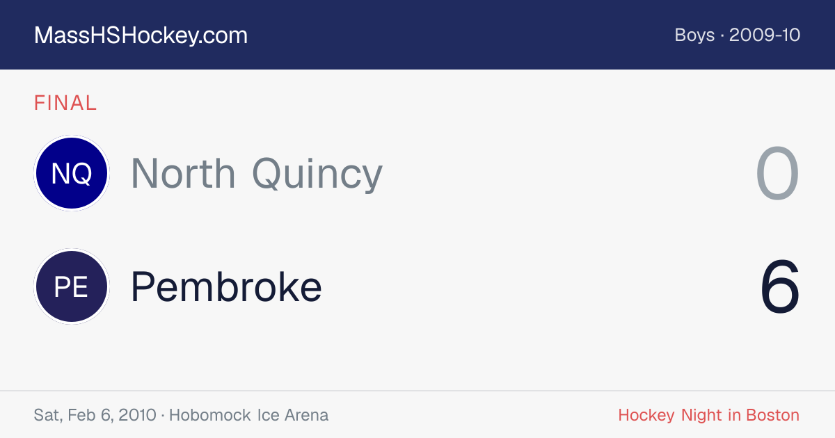 North Quincy at Pembroke score card