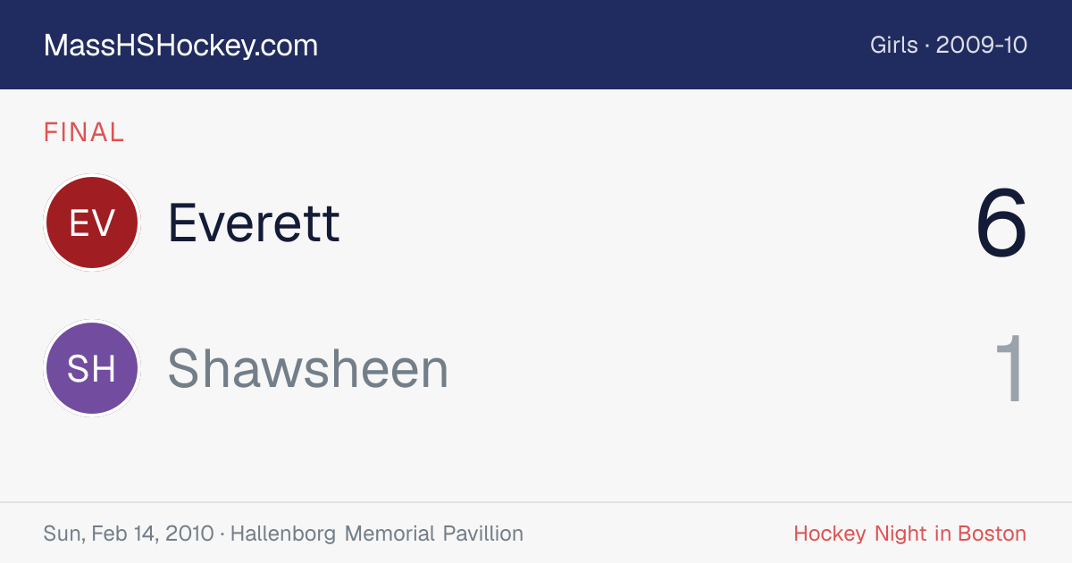 Everett at Shawsheen score card