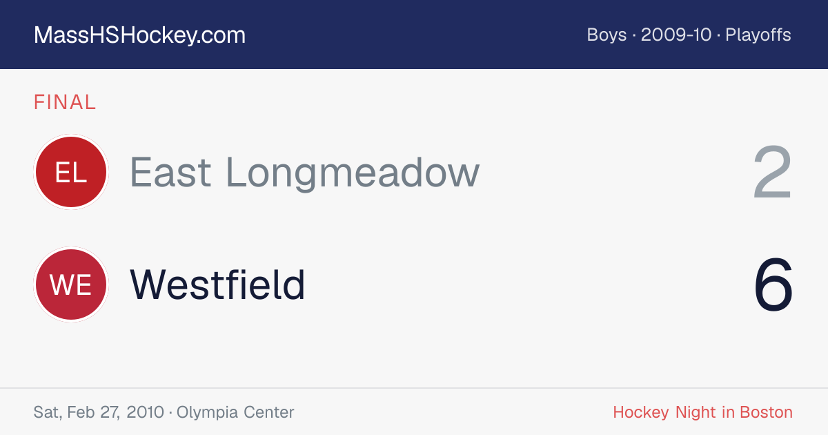 East Longmeadow at Westfield score card