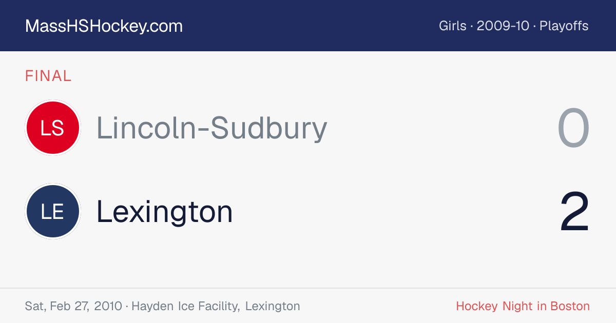 Lincoln-Sudbury at Lexington score card