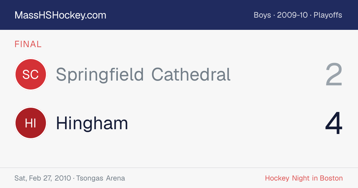 Springfield Cathedral at Hingham score card